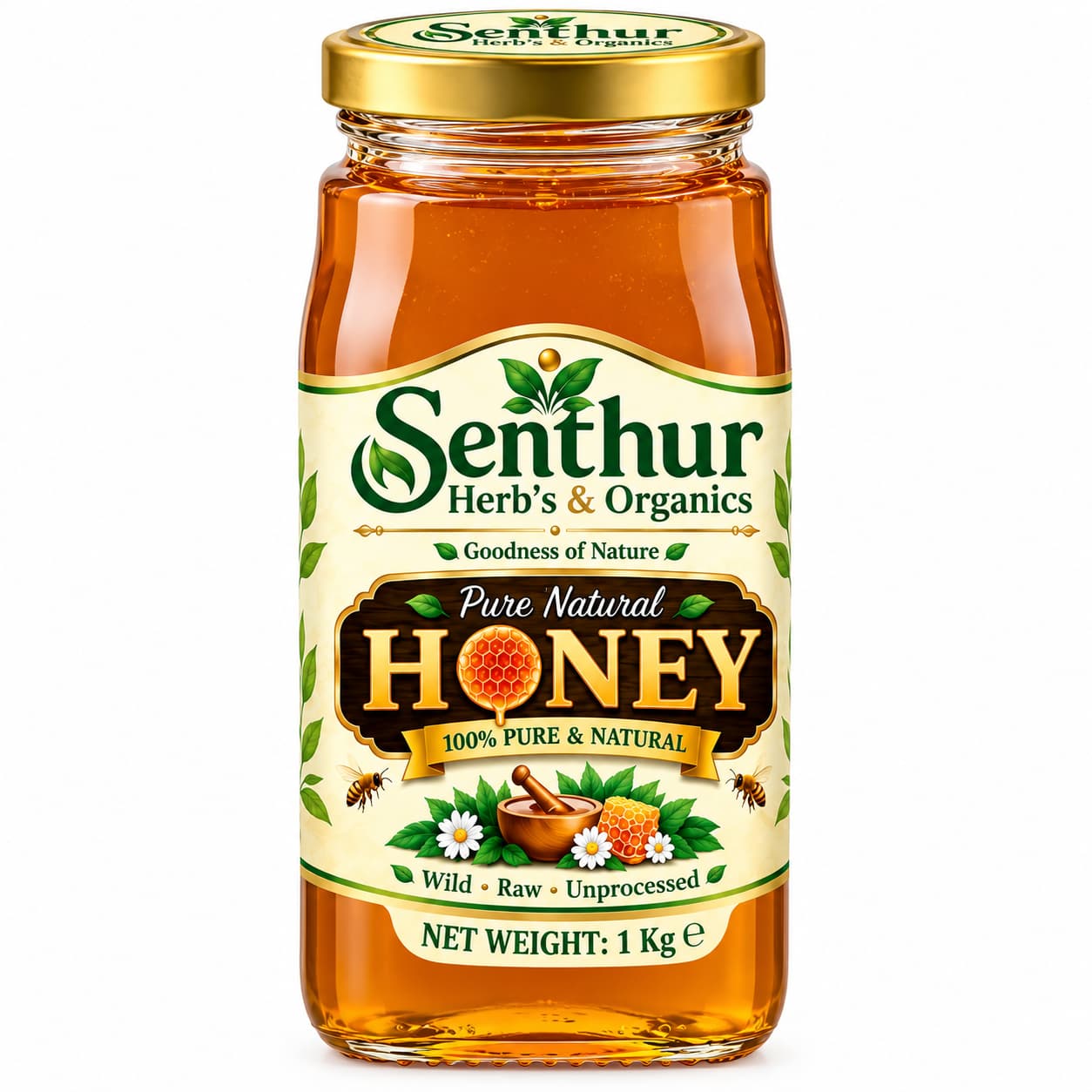 Senthur Herbs Organics Pure 100% Natural Honey